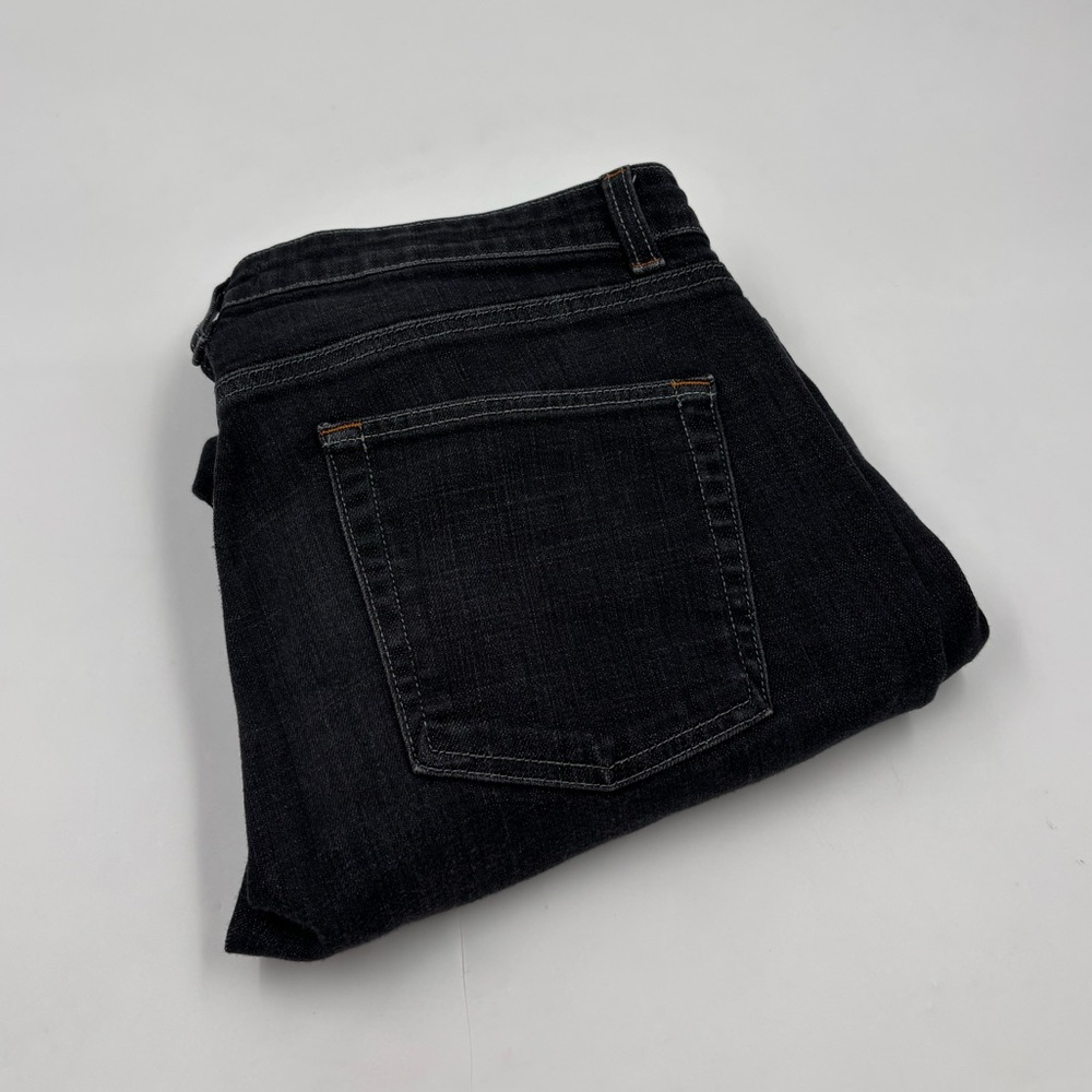 Eileen Fisher Women's 8 Black Denim Straight Leg Mid-Rise Jeans
